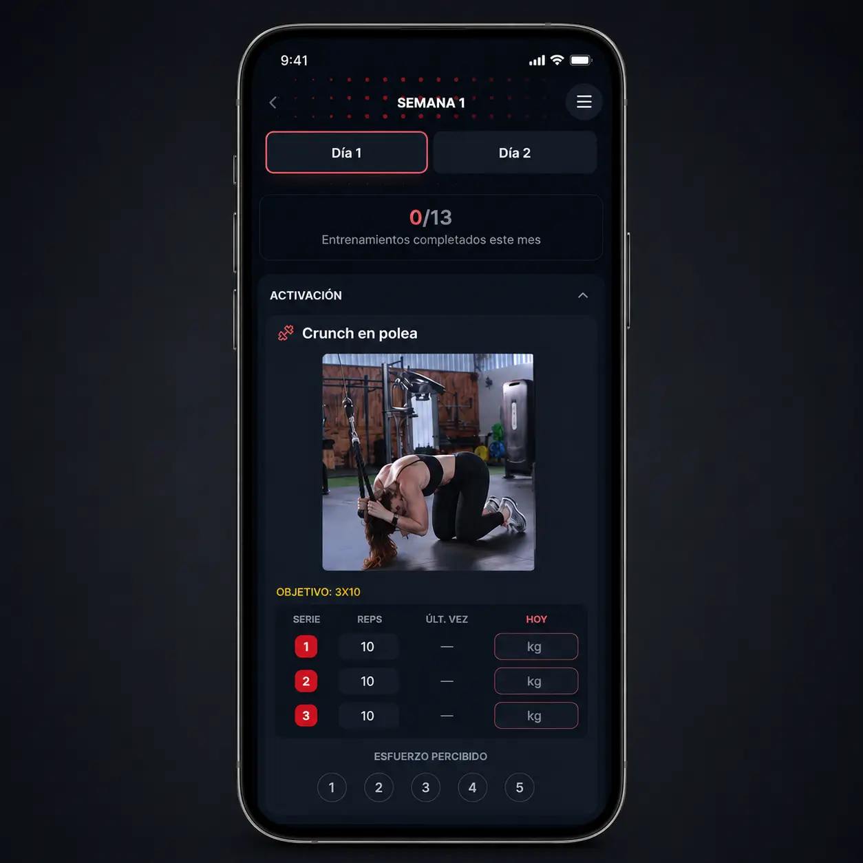 App del alumno de la APP de Entrenamientos y Antropometrías